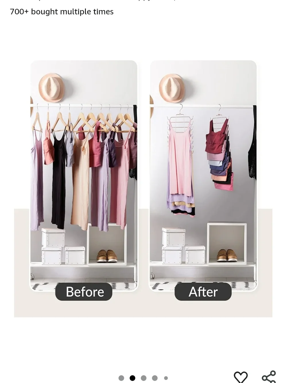 Stackable Dress Hanger Organizer with Rose Gold Finish